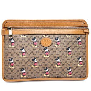 Gucci Clutch Bag Brown PVC mon-363-091125